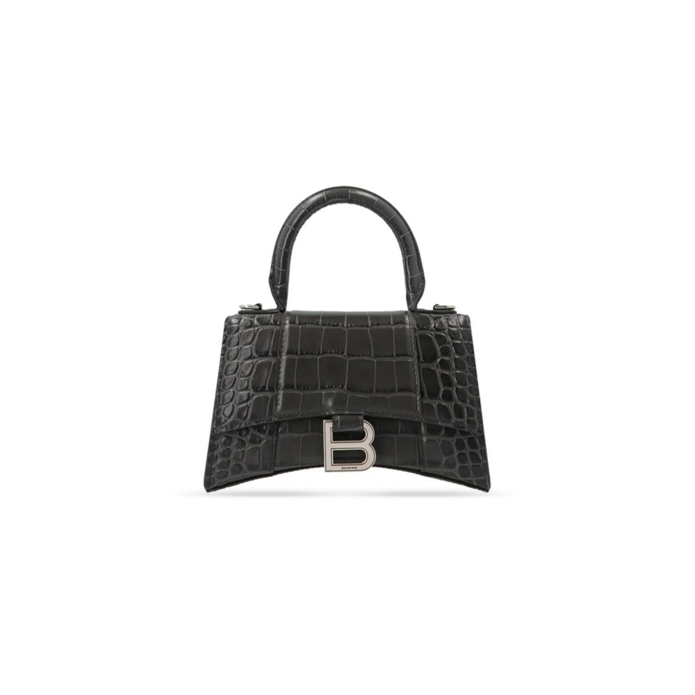 BALENCIAGA WOMEN'S HOURGLASS HANDBAG XS IN INK GRAY 5928331LR6Y1309 (18.8*13*7.9cm)